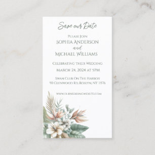 Tropical Elegance- Wedding-Save the Date- Business Card