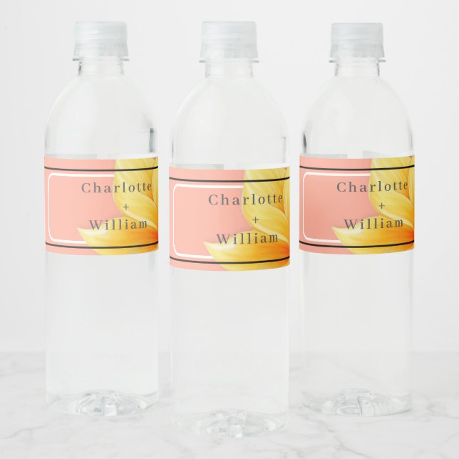 Tropical elegant floral   water bottle label (Bottles)