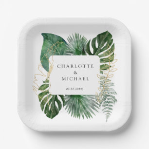 Tropical Elegant Plant Trending Wedding Geschenka Paper Plate