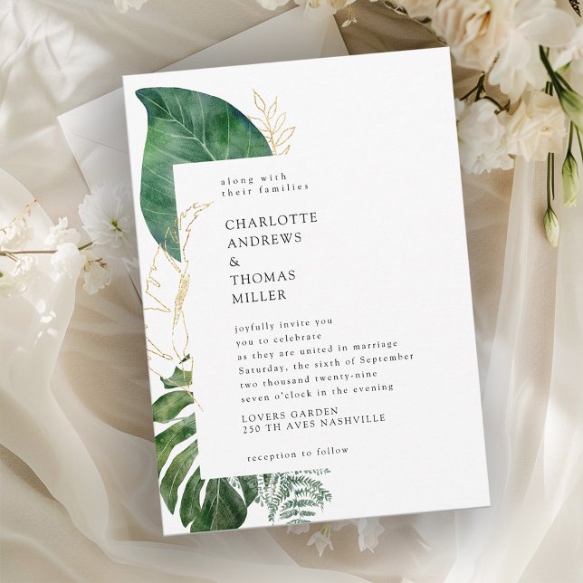 Tropical Elegant Plant Trending Wedding  Invitation (Creator Uploaded)