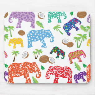 Tropical Elephants Mouse Pad
