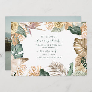 Tropical Elopement Beach Wedding Announcement