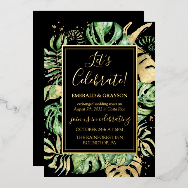 Tropical Elopement Wedding Reception Party (Front/Back)