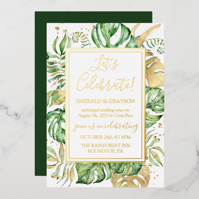 Tropical Elopement Wedding Reception Party (Front/Back)