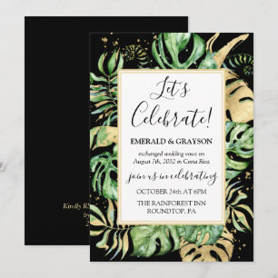 Tropical Elopement Wedding Reception Party Invitation