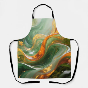 Tropical Emerald Amber Swirl Apron