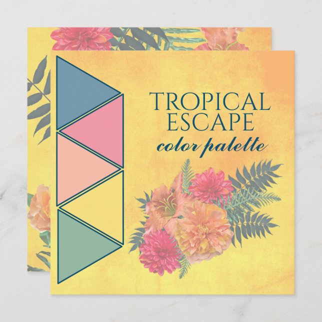 Tropical Escape Wedding Colour Palette Card (Front/Back)