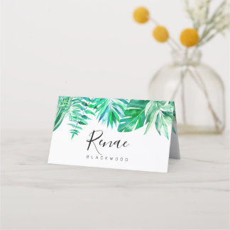 Tropical escort card, tropical wedding place card