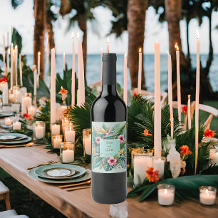 Tropical Essence Square Frame  Wine Label