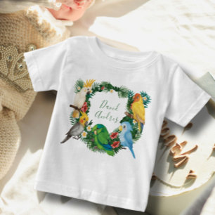 Tropical Exotic baby Wild Parrots  Birthday T-Shirt