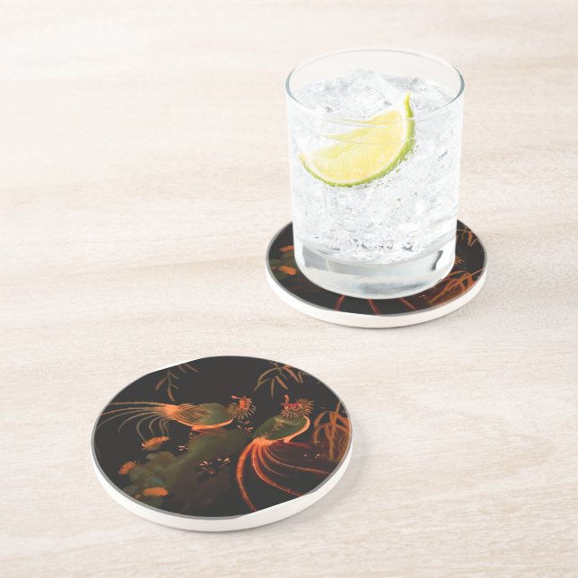 Tropical Exotic Birds of Paradise  Coaster (Side)