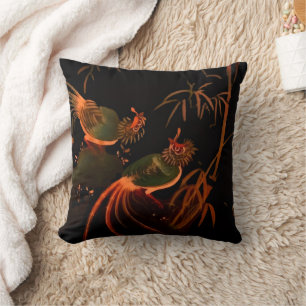 Tropical Exotic Birds of Paradise Cushion