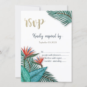 Tropical Exotic Flowers RSVP Invitation