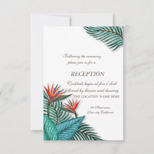Tropical Exotic Flowers Wedding Invitation
