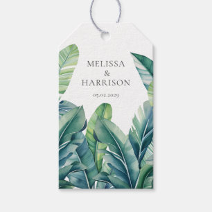 Tropical Exotic Foliage Leaves Wedding Design Gift Tags