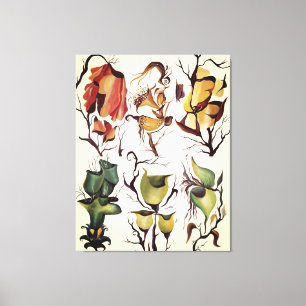 Tropical Exotic Jungle Rare Watercolor Flowers Canvas Print