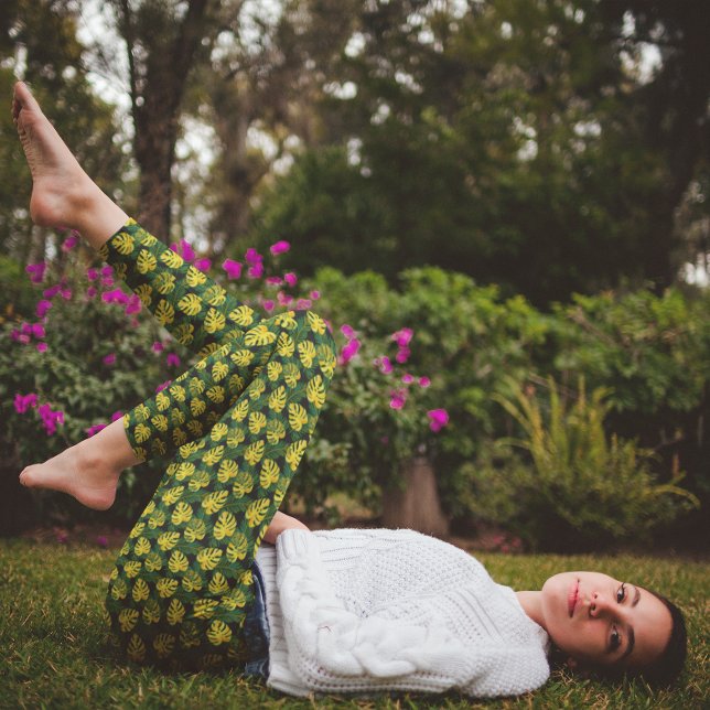 Tropical Exotic Leaves Nature Pattern Leggings (Creator Uploaded)