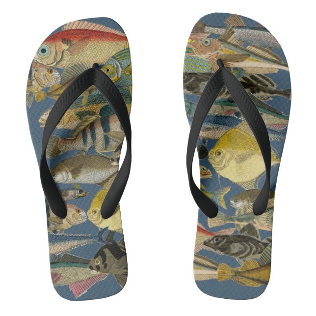 Tropical Exotic Ocean Fish Deep Sea Fish Colourful Jandals (Footbed)