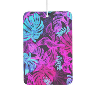 Tropical exotic palm leaves car air freshener