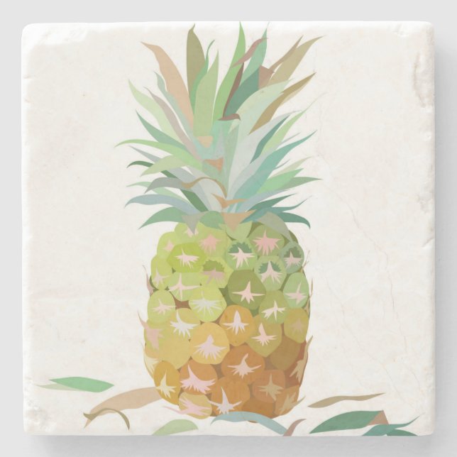 Tropical Exotic Pineapple Stone Coaster (Front)