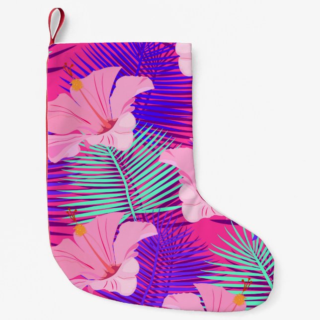 Tropical, exotic seamless pattern with exotic bird small christmas stocking (Front)