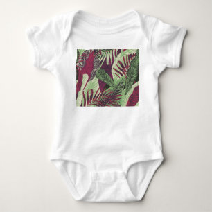Tropical Exotic: Trendy Green Seamless Baby Bodysuit