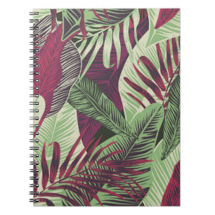 Tropical Exotic: Trendy Green Seamless Notebook