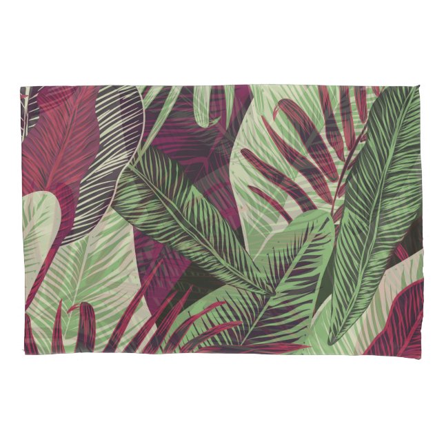 Tropical Exotic: Trendy Green Seamless Pillowcase (Front)