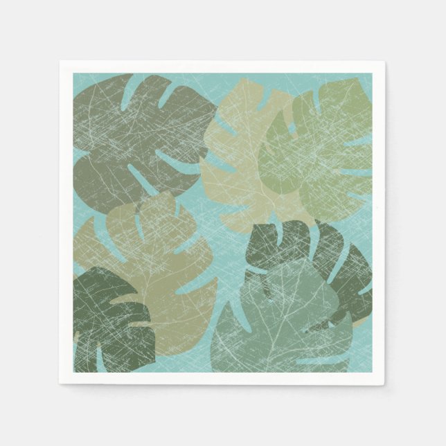Tropical Faded Leaves Napkin (Front)