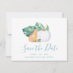 Tropical Fall Baby Shower Save the Date