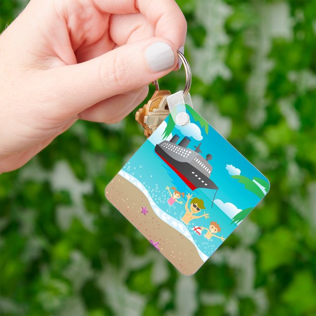 Tropical Family Beach Cruise Fun Key Ring (Creator Uploaded)