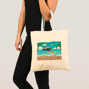 Tropical Family Beach Cruise Fun Tote Bag