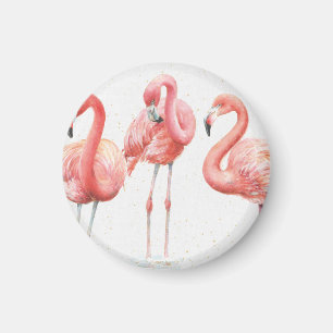 Tropical Family of Flamingos Magnet