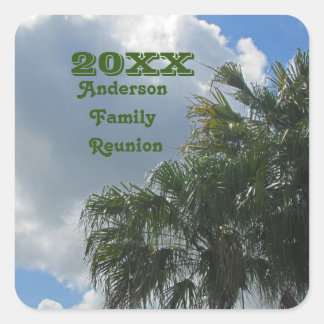 Tropical Family Reunion Palm Trees Summer Vacation Square Sticker