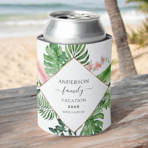 Tropical Family Vacation Personalised Can Cooler