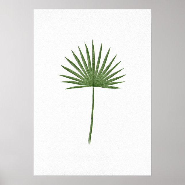 Tropical Fan Palm Leaf Unframed Print Decor (Front)