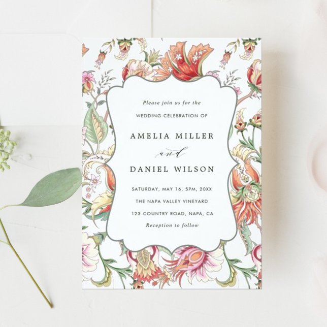 Tropical Fantasy Boho Floral Wedding Invitation (Creator Uploaded)