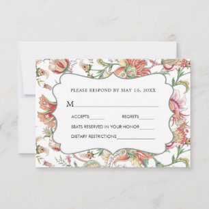 Tropical Fantasy Boho Floral Wedding RSVP 2 Card