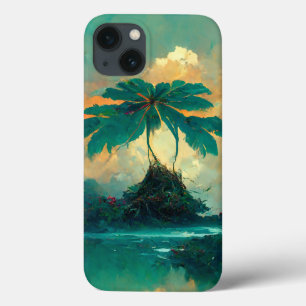 Tropical Fantasy Sea & Palm Trees iPhone 13 Case