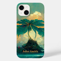 Tropical Fantasy Sea & Palm Trees Monogram