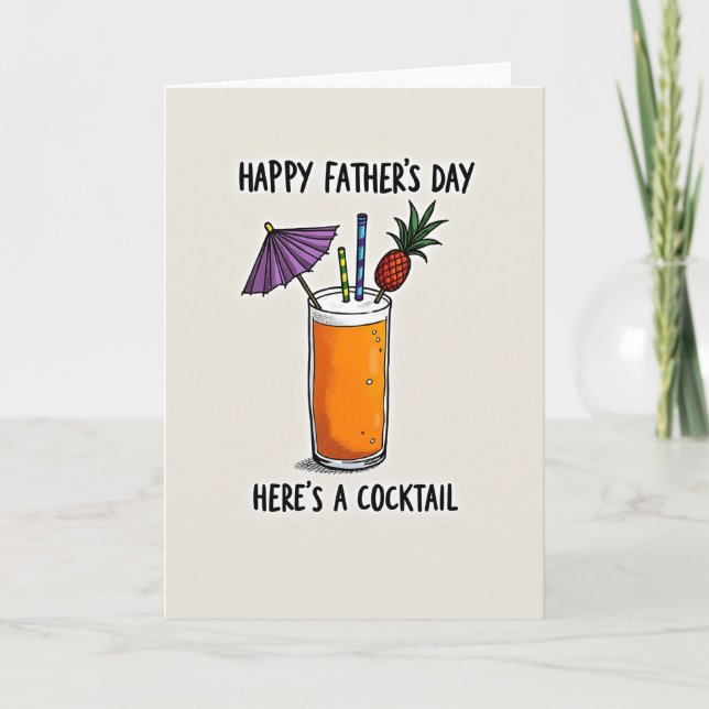 Tropical Fathers Day Cheers Card (Front)