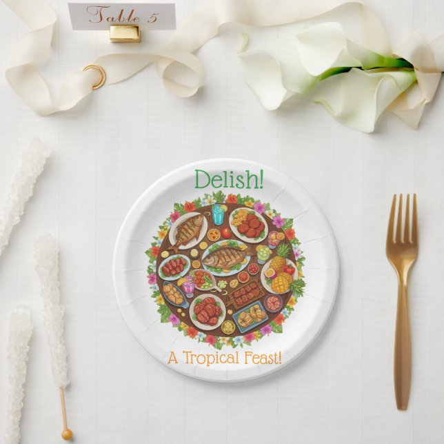 Tropical Feast Paper Plate (Wedding)
