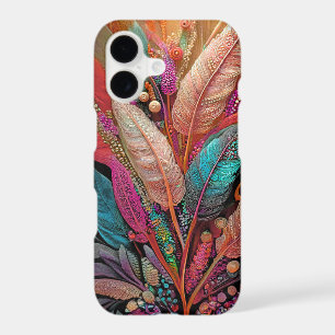 Tropical Feather Dance, Boho Nature Collage