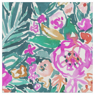 TROPICAL FEELS Floral Watercolor Print Fabric