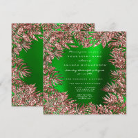 Tropical Fern Leafs Frame Rose Gold Copper Green