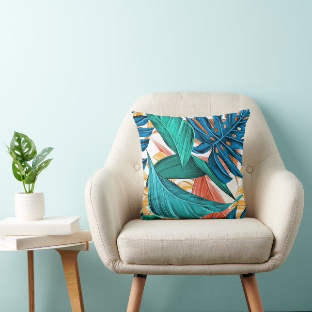 TROPICAL FERNS PATTERN CUSHION (Chair)