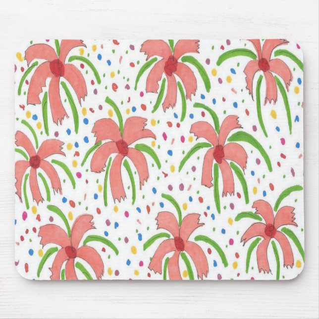 Tropical Fiesta Flowers Mouse Pad (Front)