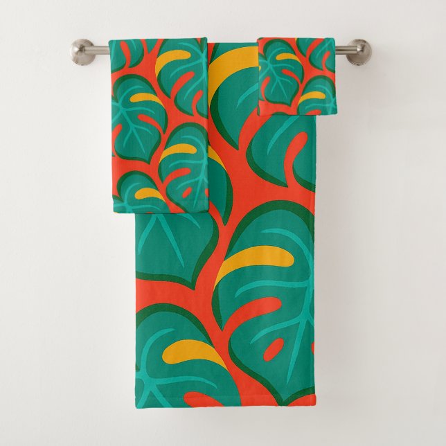 Tropical Fiesta Pattern Bath Towel Set (Insitu)