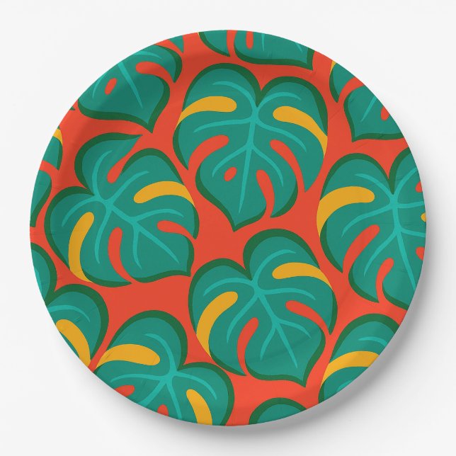 Tropical Fiesta Pattern Paper Plate (Front)