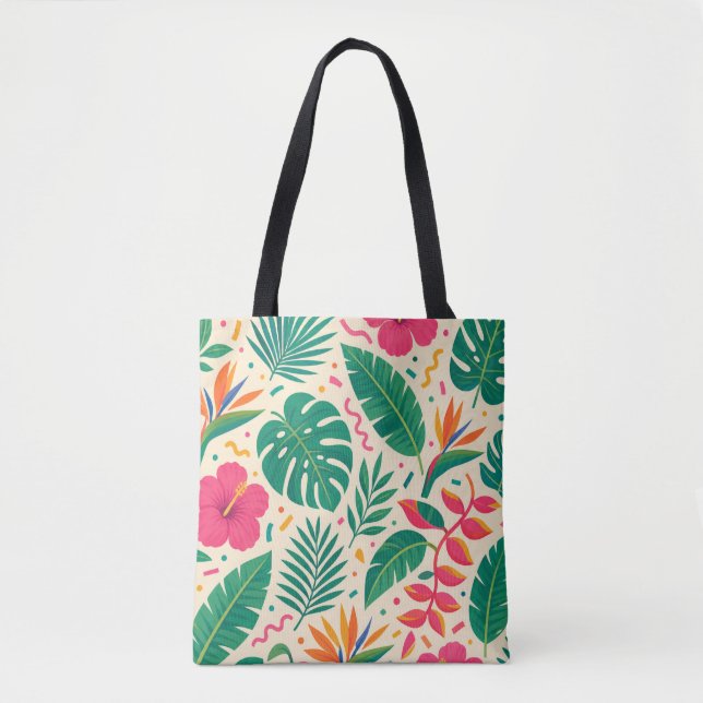 Tropical Fiesta Pattern Tote Bag (Front)